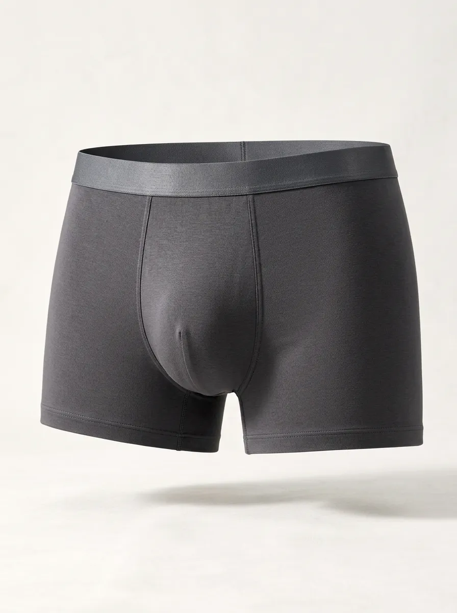 Men's Charcoal Grey Solid Boxer Briefs