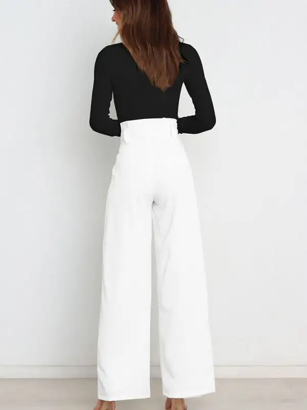 Trousers Versatile Wide Leg Belt