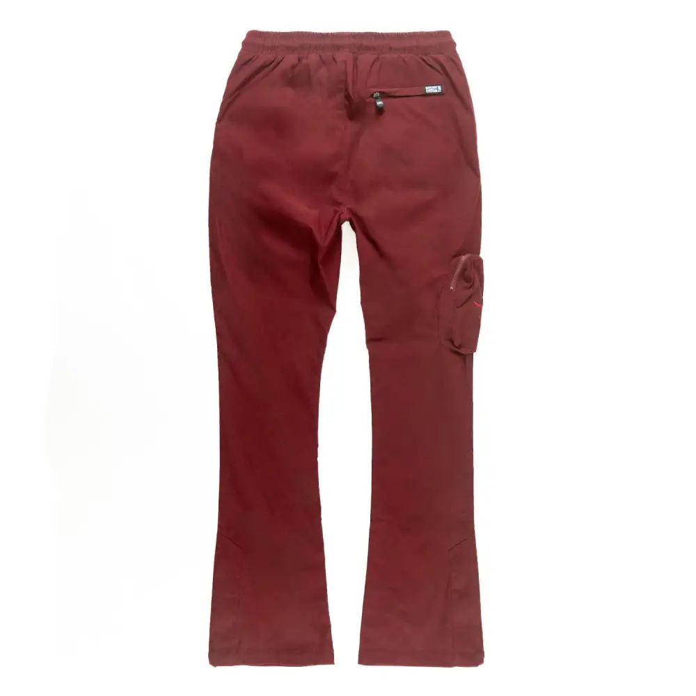 Nylon Stacked Pants - Burgundy