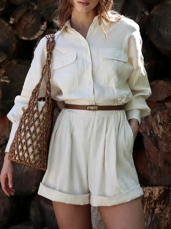 Modern Button Front Jumpsuit Romper
