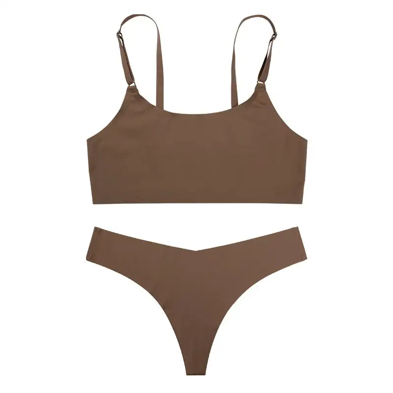 Seamless Satin Bralette Lingerie Set