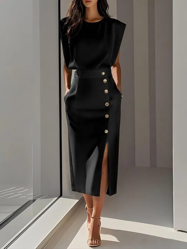 Relaxed Woven Midi Dress