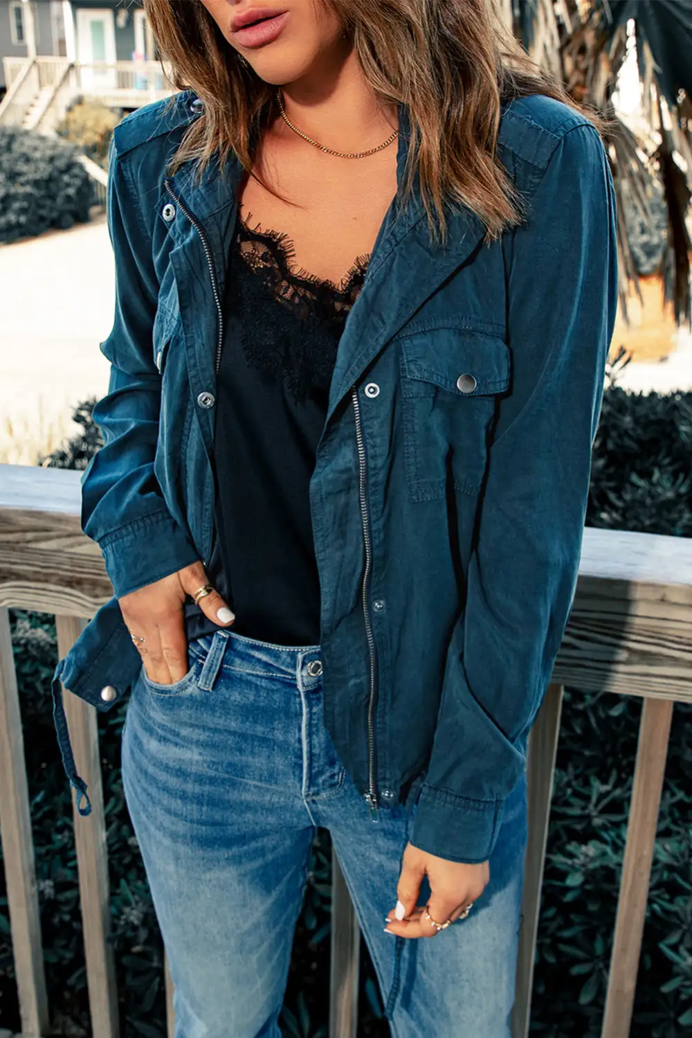 Zip Front Snap Front Jacket