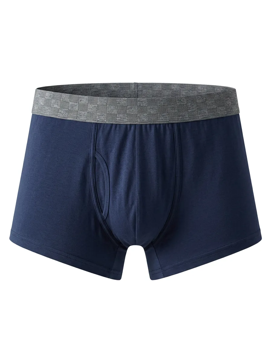 Men's Mixed Color Checkered Waistband 3-Pack Boxer Briefs
