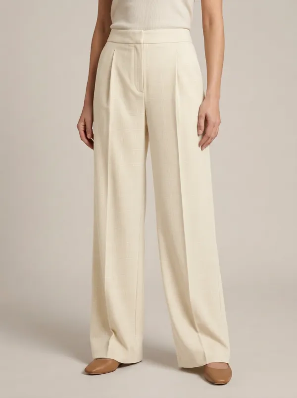 Everyday Plaid Printed Wide-Leg Trousers