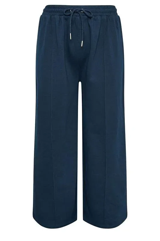 Navy Blue Sweatshirt & Wide Leg Jogger Set
