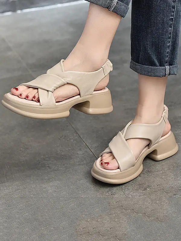 Open-Toe Platform Heeled Sandals