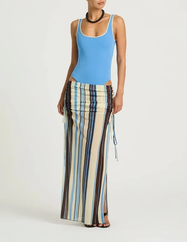 Striped Sheer Maxi Skirt