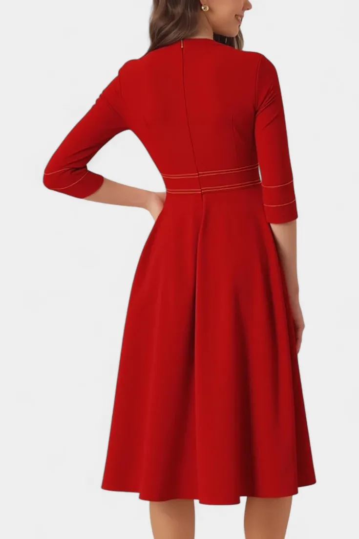 Round-Neck Midi Dress