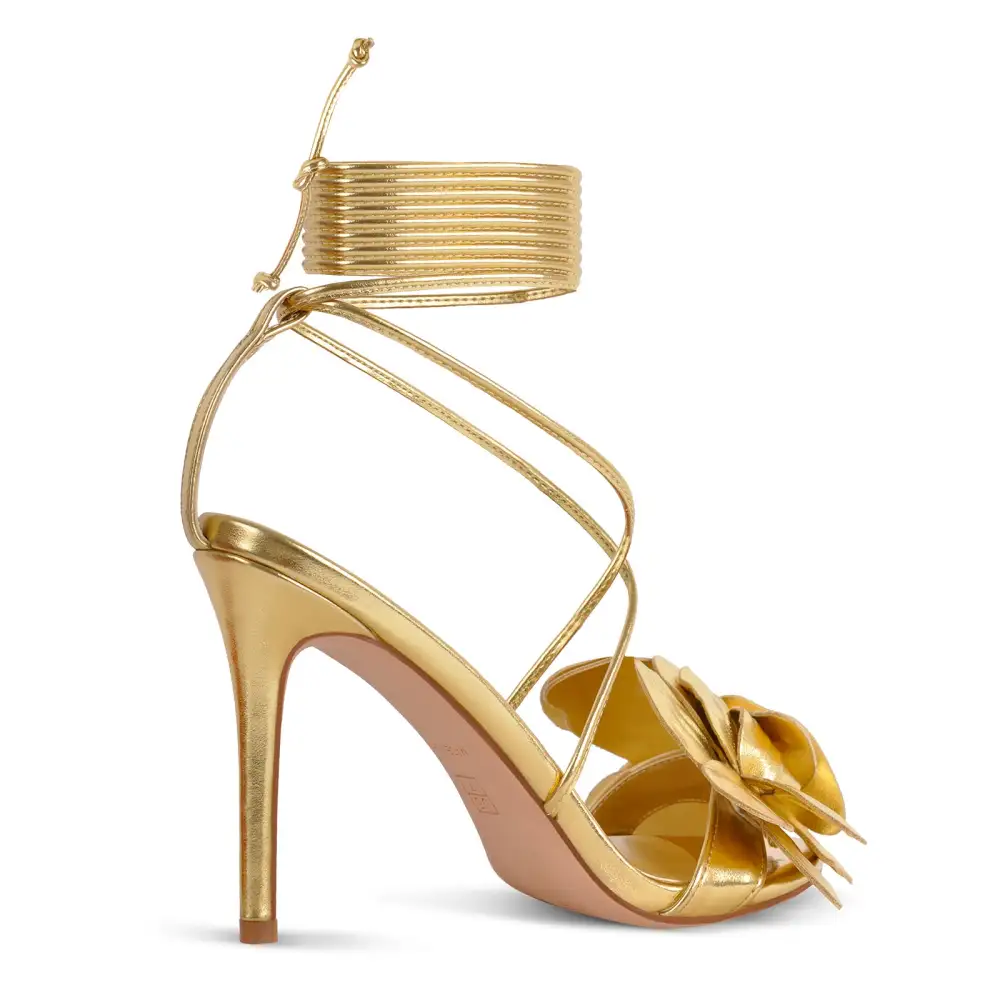 Round Toe Flower Cross Lace Up Sandals