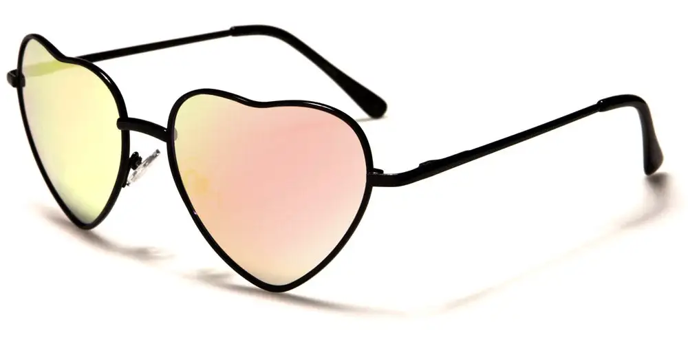 Refined Women's Mirrored Heart-Shaped Sunglasses