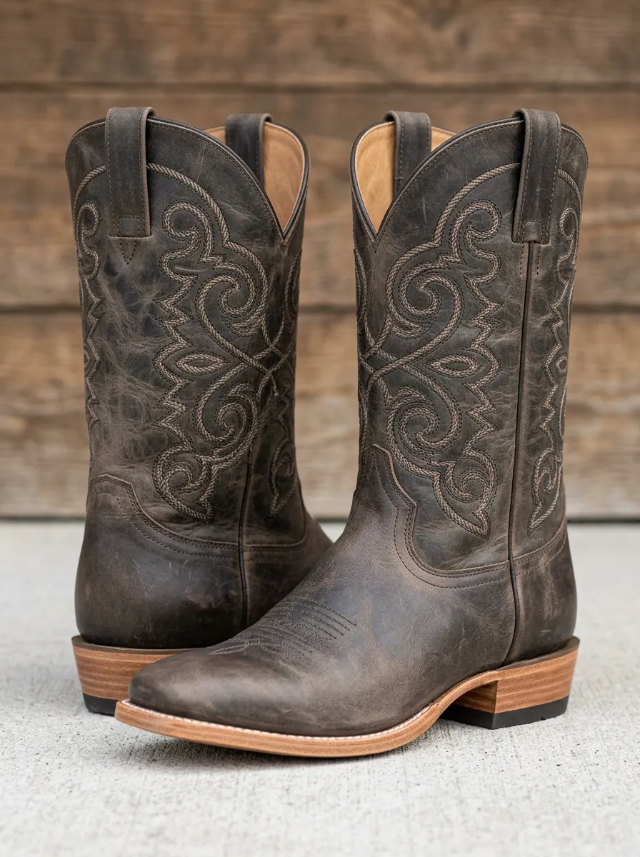 Timeless Embroidered Distressed Country-Style Western Boots