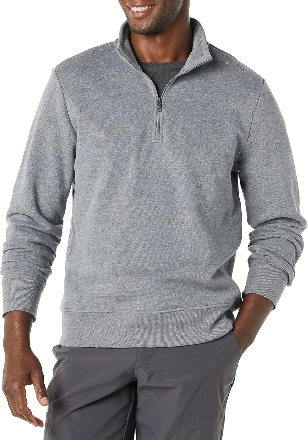 Amazon Essentials Men's Regular Fit Long-Sleeve Quarter-Zip Pullover Fleece Sweatshirt with Mock Neck, Midweight