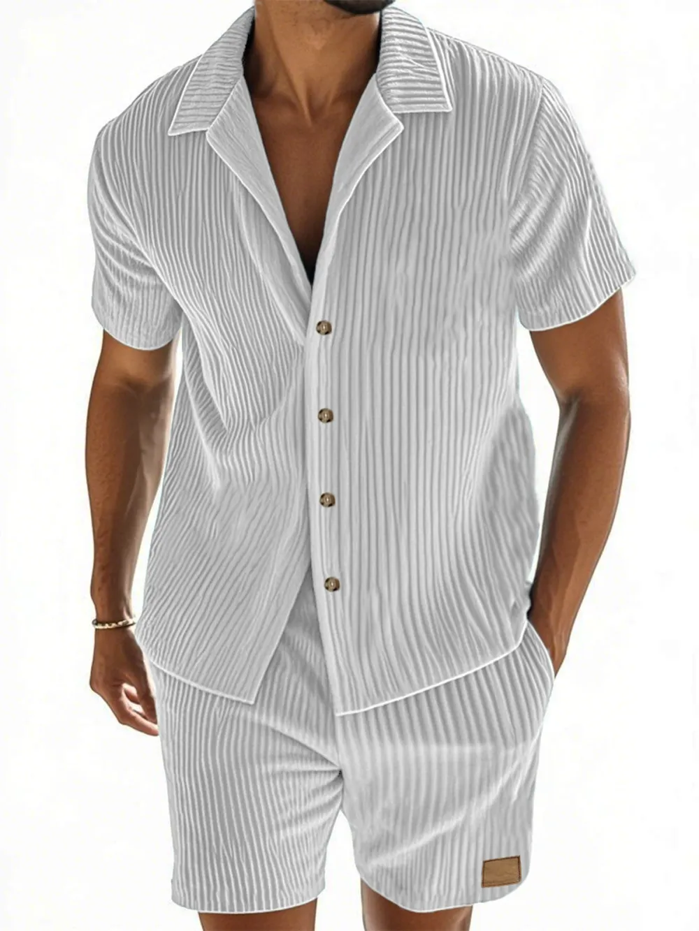 Clean Line Short Sleeve Shirt Set