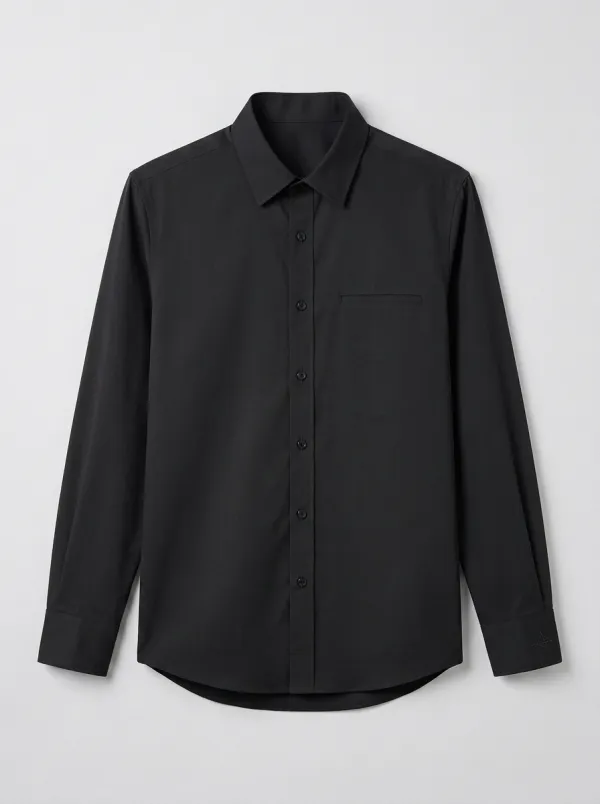 Men's Minimalist Geometric Logo Non-Iron Cotton Long Sleeve Shirt