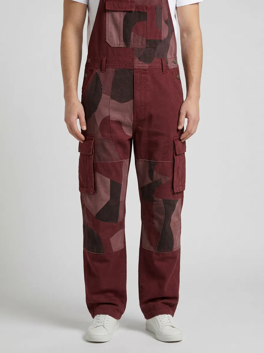 Camo Patchwork Cargo Overalls