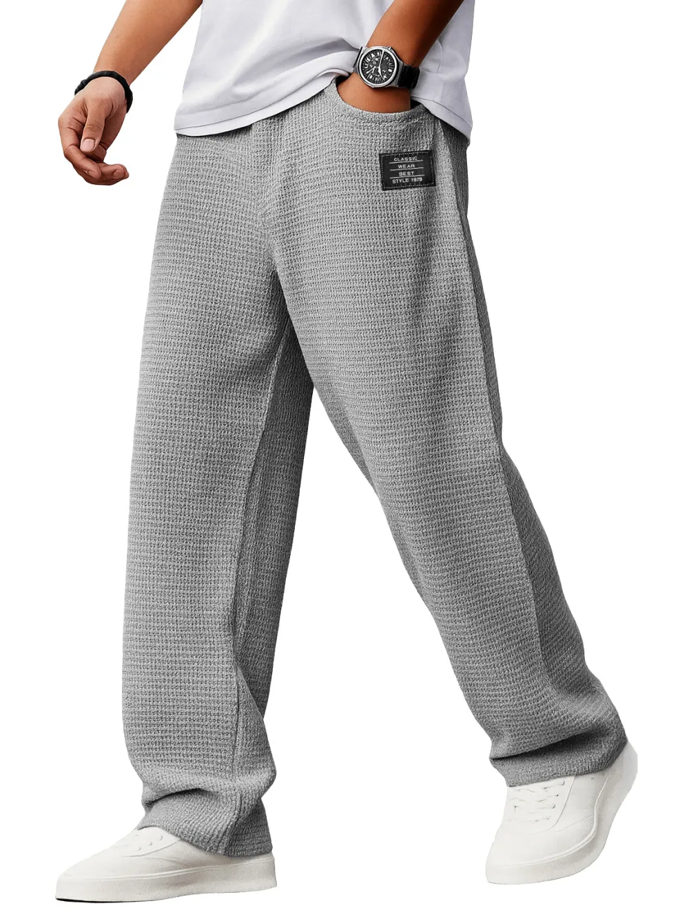 Textured Knit Drawstring Pants