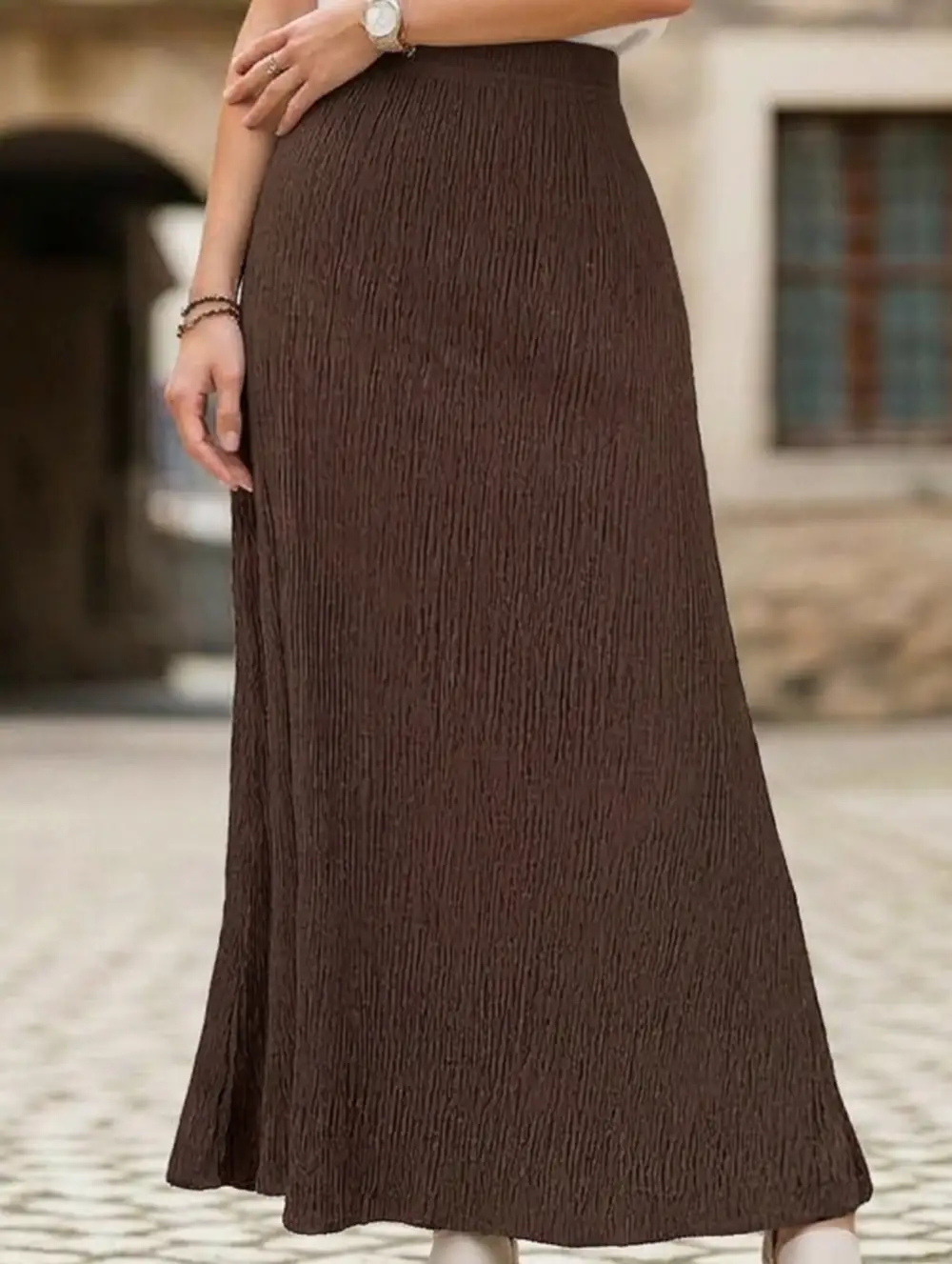 Ruched Mermaid Midi Skirt