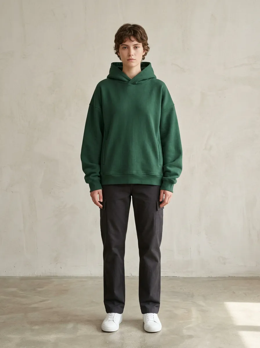 Unisex Plain Leisure Essential Pullover Hoodie