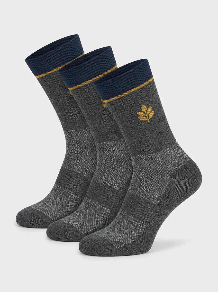 Everyday Botanical Men's Three-Pair Crew Socks