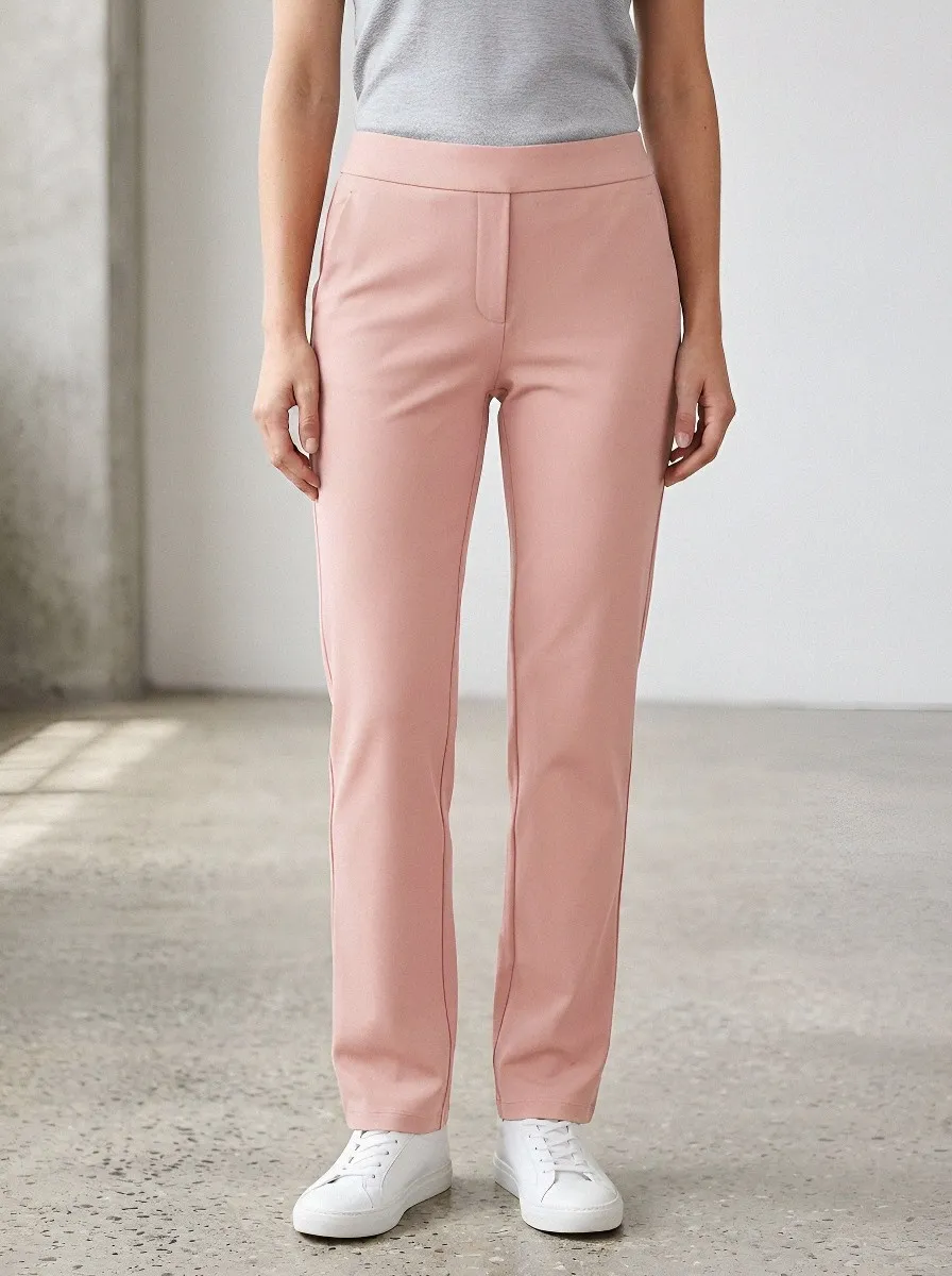 Women's Office-Ready Mid-Rise High-Stretch Straight-Leg Pants
