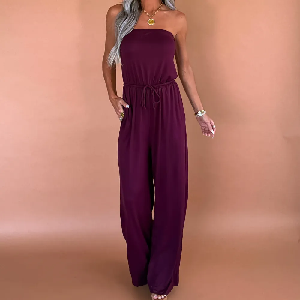 Wide Leg Tube Jumpsuit