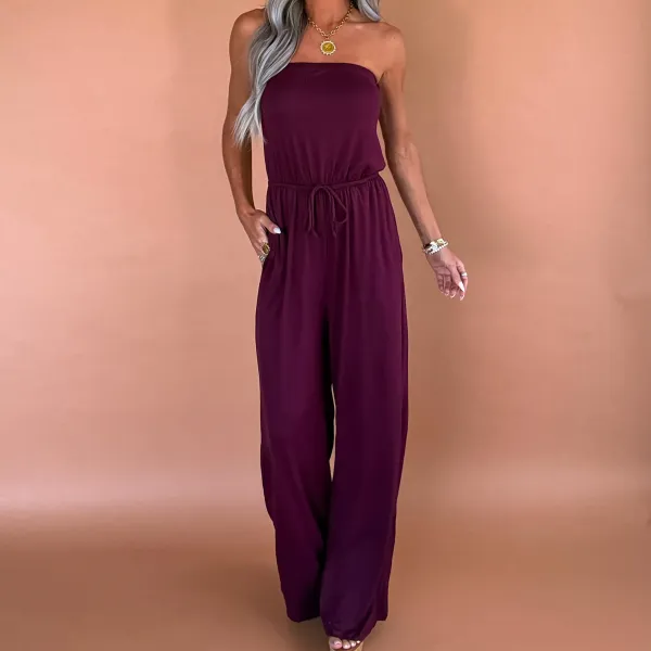Wide Leg Tube Jumpsuit