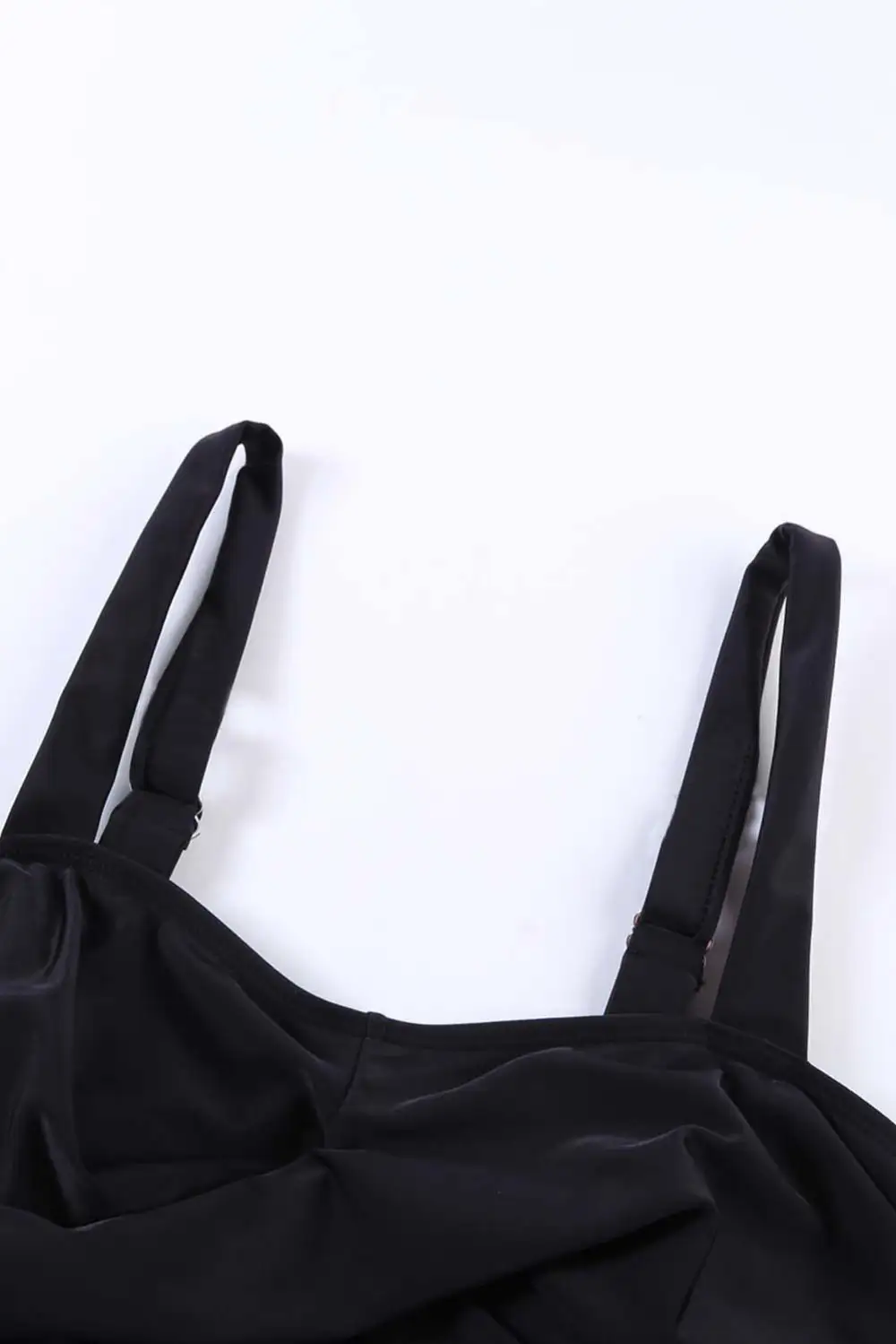 Solid Pleated Flared Basic Active One Pieces Swimsuits Swimwear