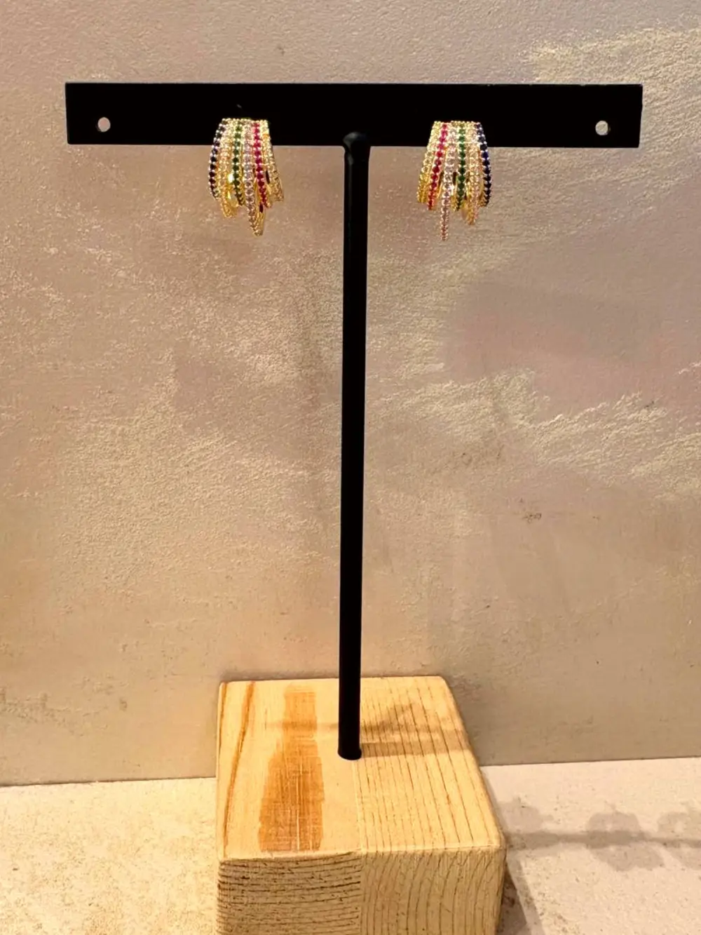 Hoop Earrings Featuring Multiple Hoop Rhinestone