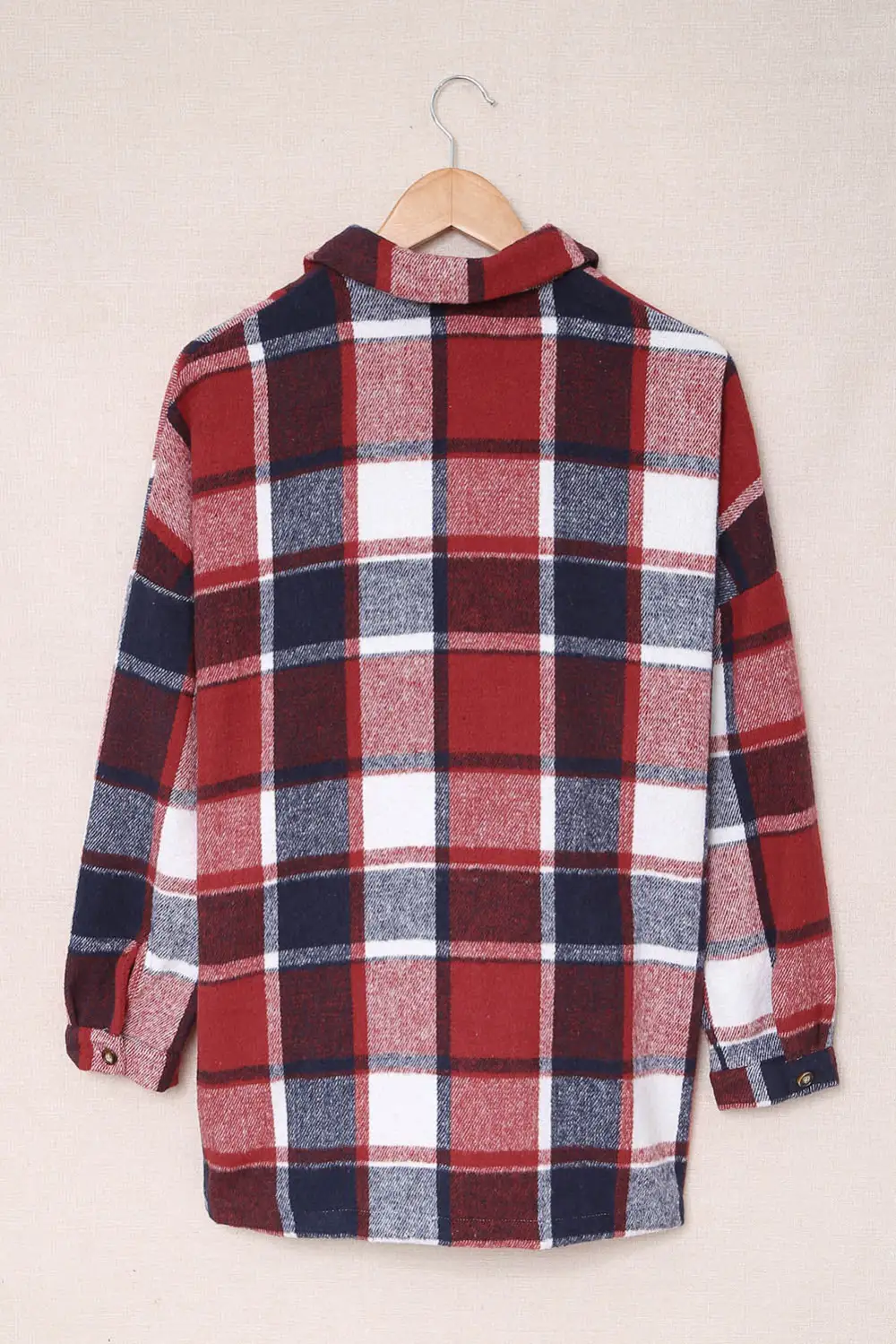 Plaid Print Button Shirt Jacket