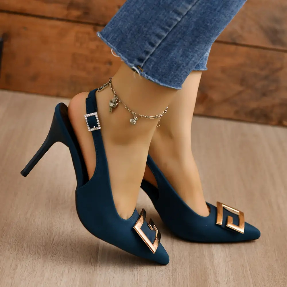 Suede Finish Pointed Toe Stiletto Heels