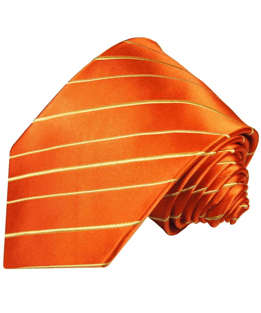 Polished Silk Striped Men's Necktie With Pocket Square and Cufflinks