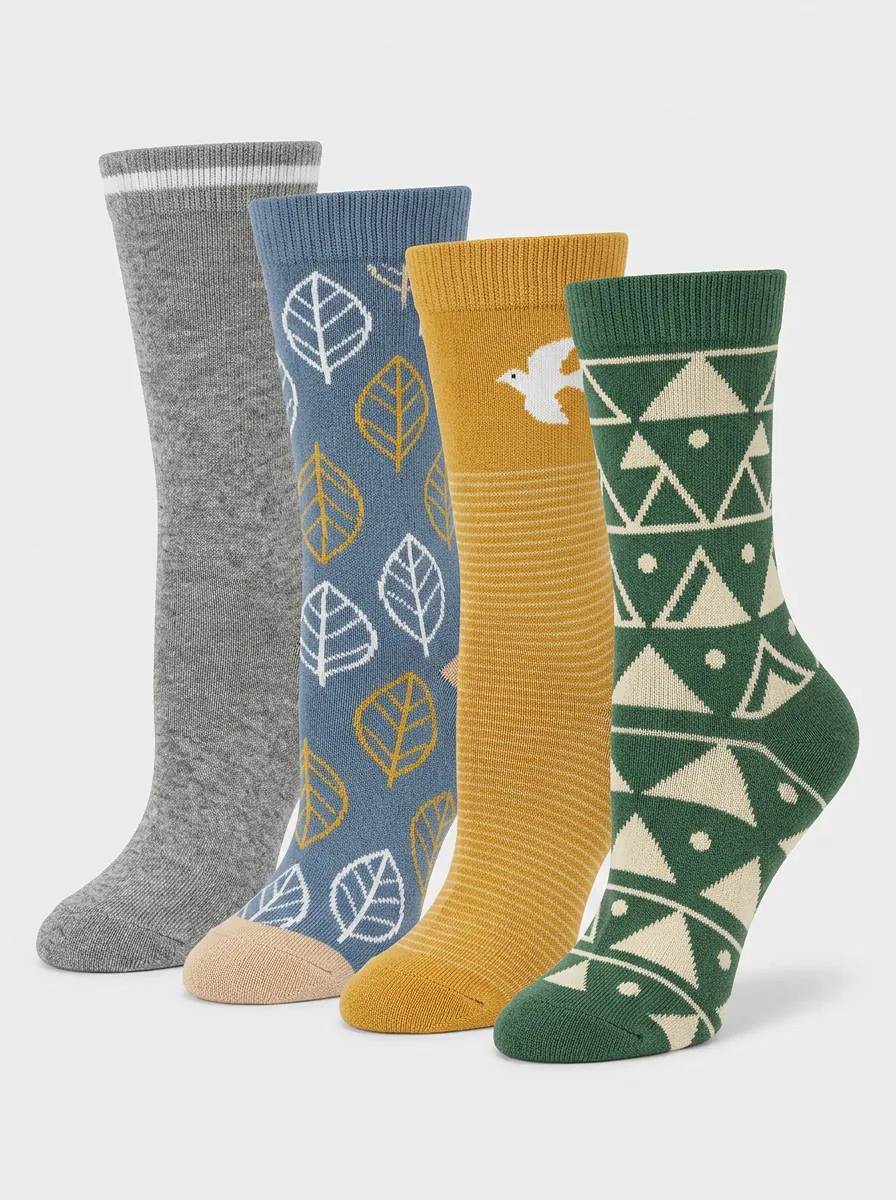 Women's Outdoor-Style Four Pair Socks