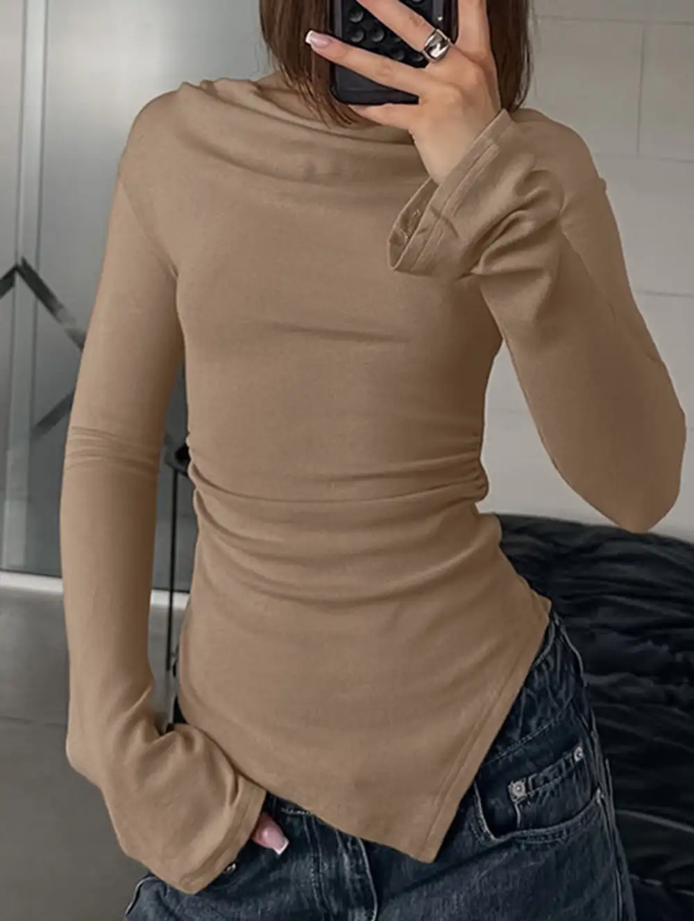 Slim Fit Irregular Knit Top