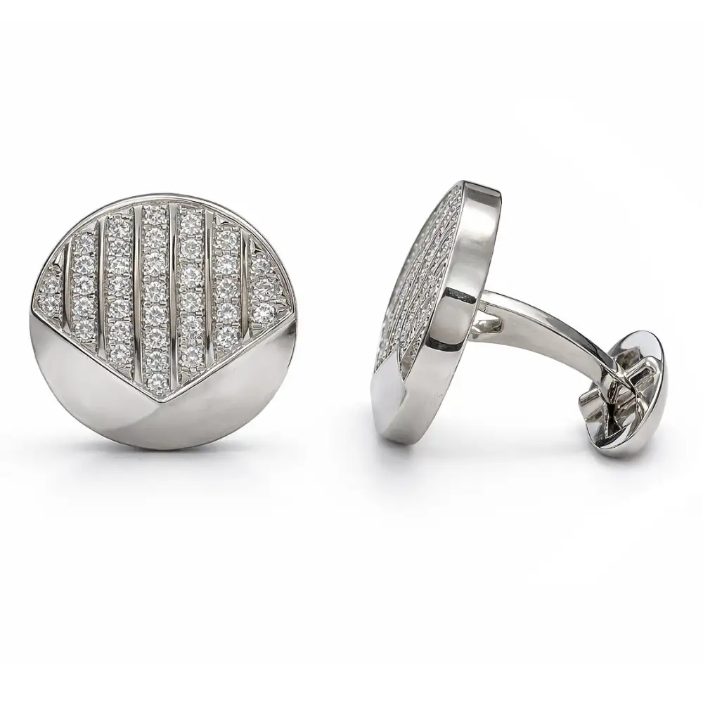 Elegant Classic Diamond Cufflinks