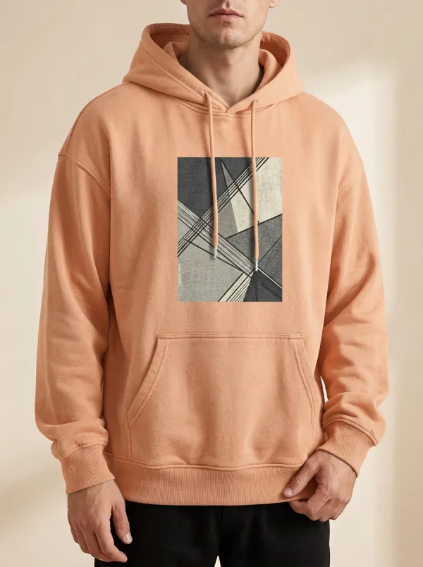 Men's Modern Minimalist Geometric Abstract Print Hoodie