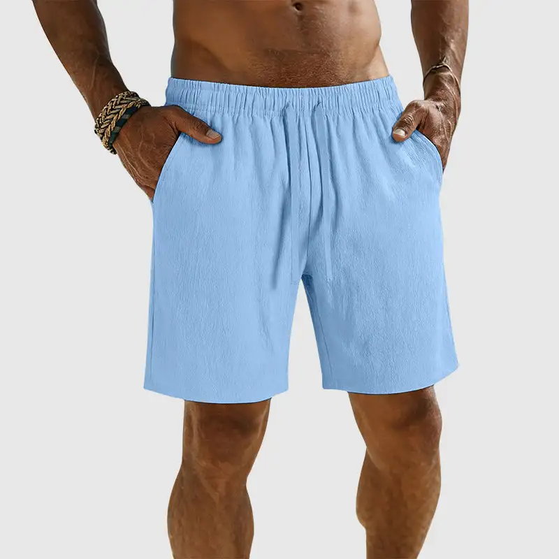 Men's Textured Drawstring Beach Shorts