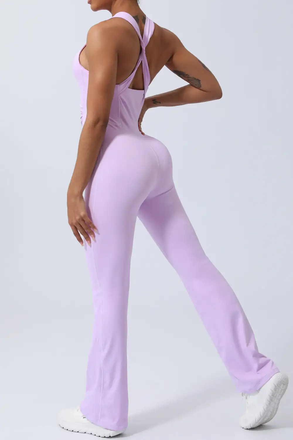 Crisscross Wide Strap Sleeveless Jumpsuit Accessory