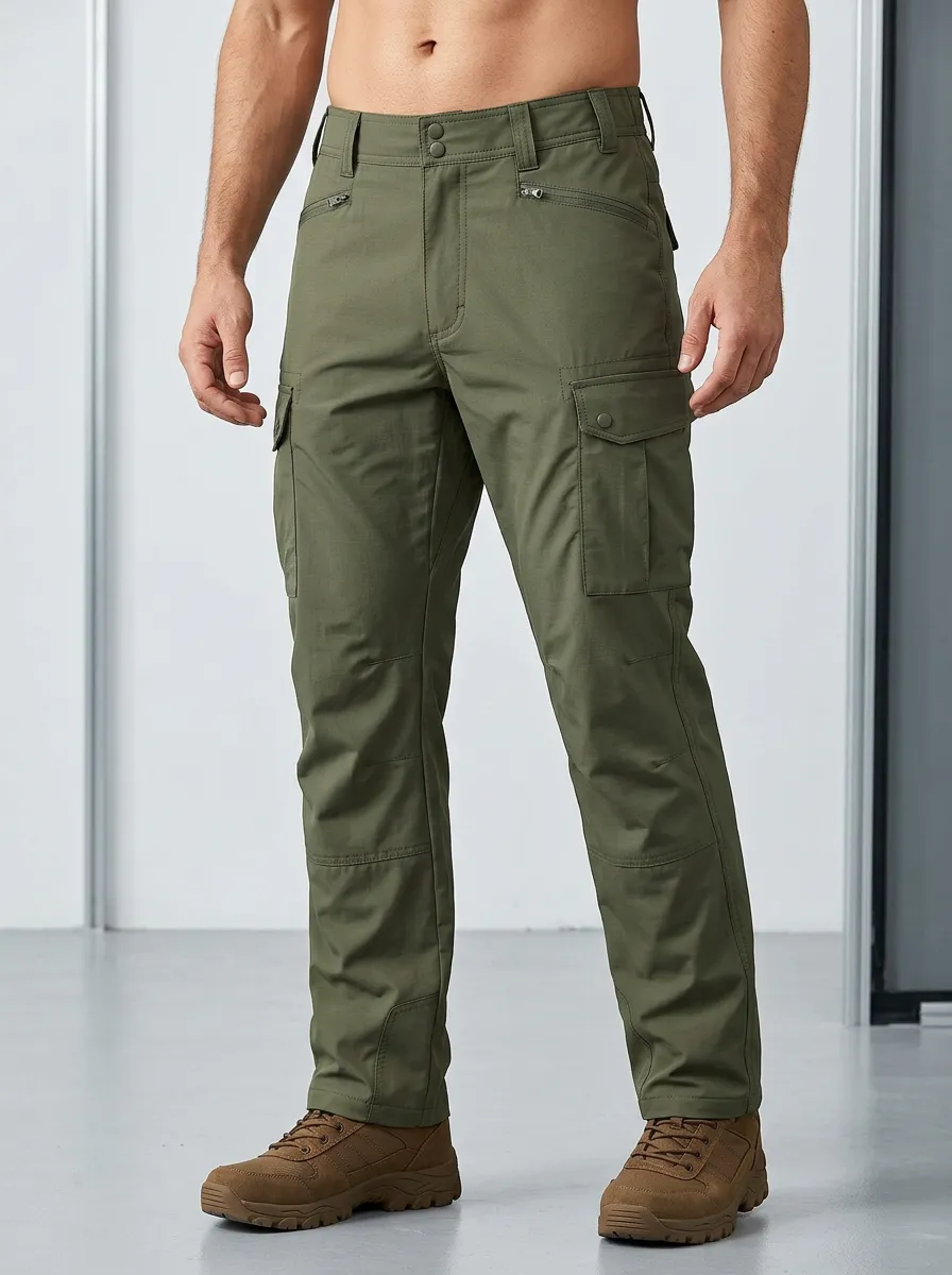Practical Cargo Pants with Reinforced Detail