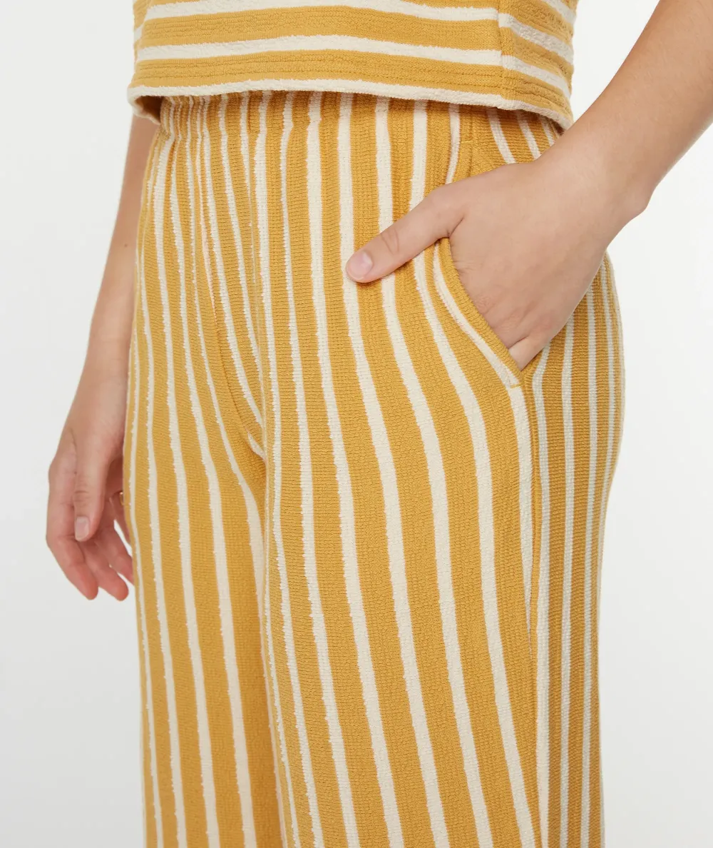 Jacquard Dye-Striped Nine-Inch Pants