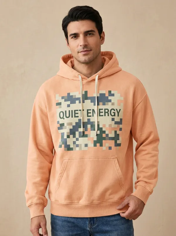 Men's Quiet Pixel Camo Graphic Print Hoodie