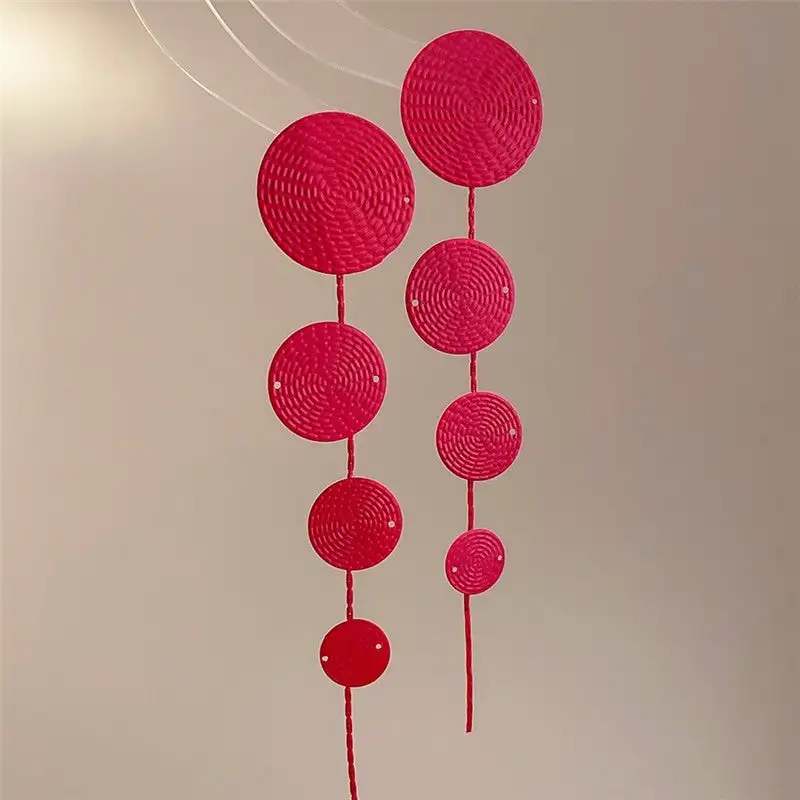 Tassel Round Metal Drop Earrings