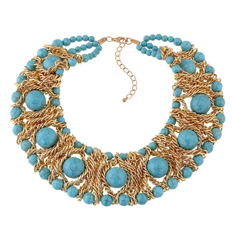 Bohemian Handwoven Necklace With Natural Stone
