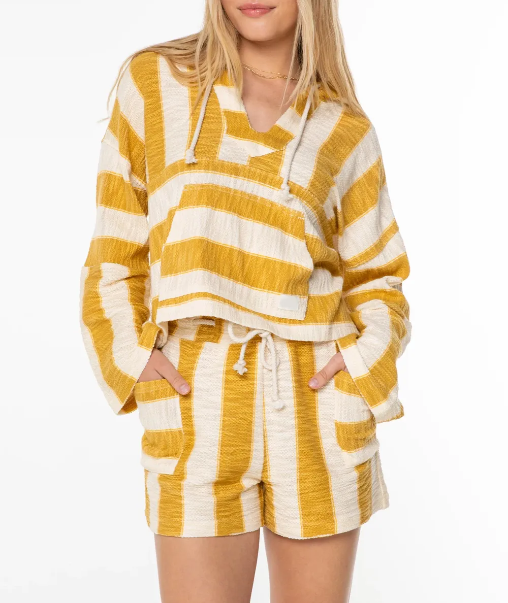 White Striped Oversized Crewneck Sweatshirt