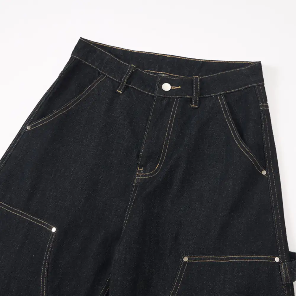 Everyday Wide Leg Cargo High Waist Denim Jeans