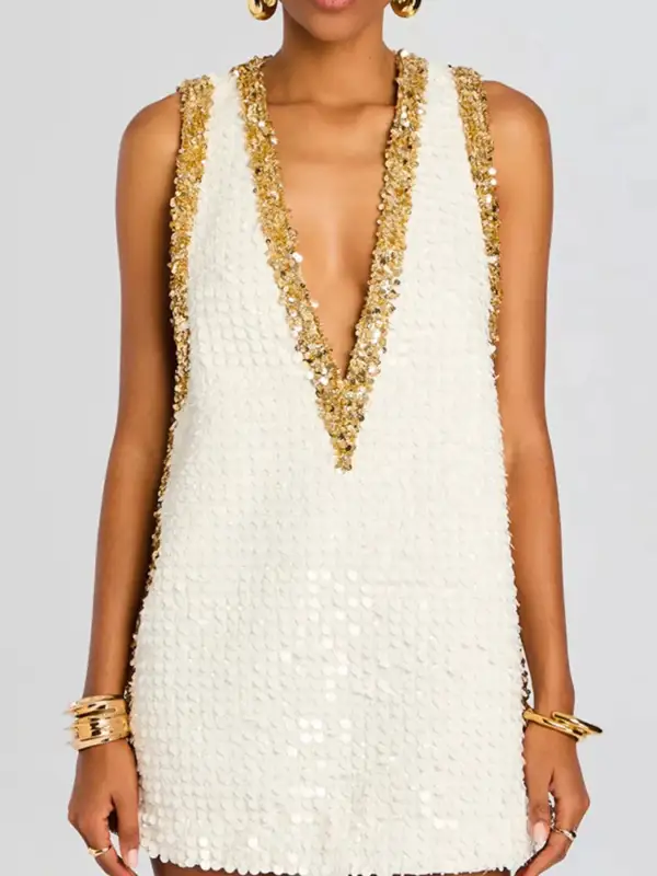 Sequin Sleeveless Mini Dress