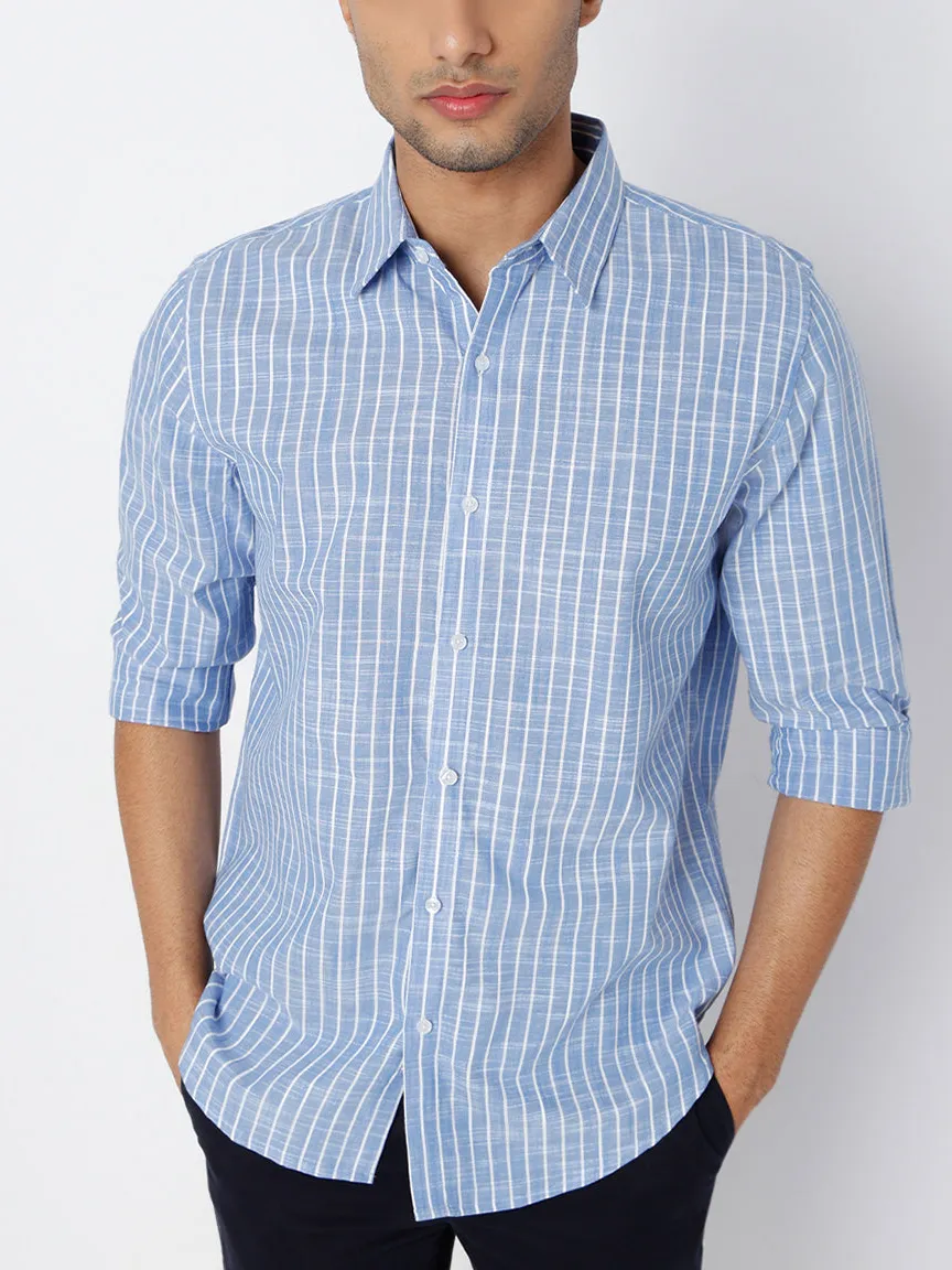 Easygoing Striped Slim Fit Linen Men's Formal Shirt
