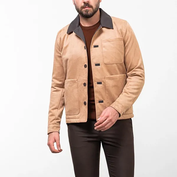 Modern Slim Fit Suede Casual Jacket