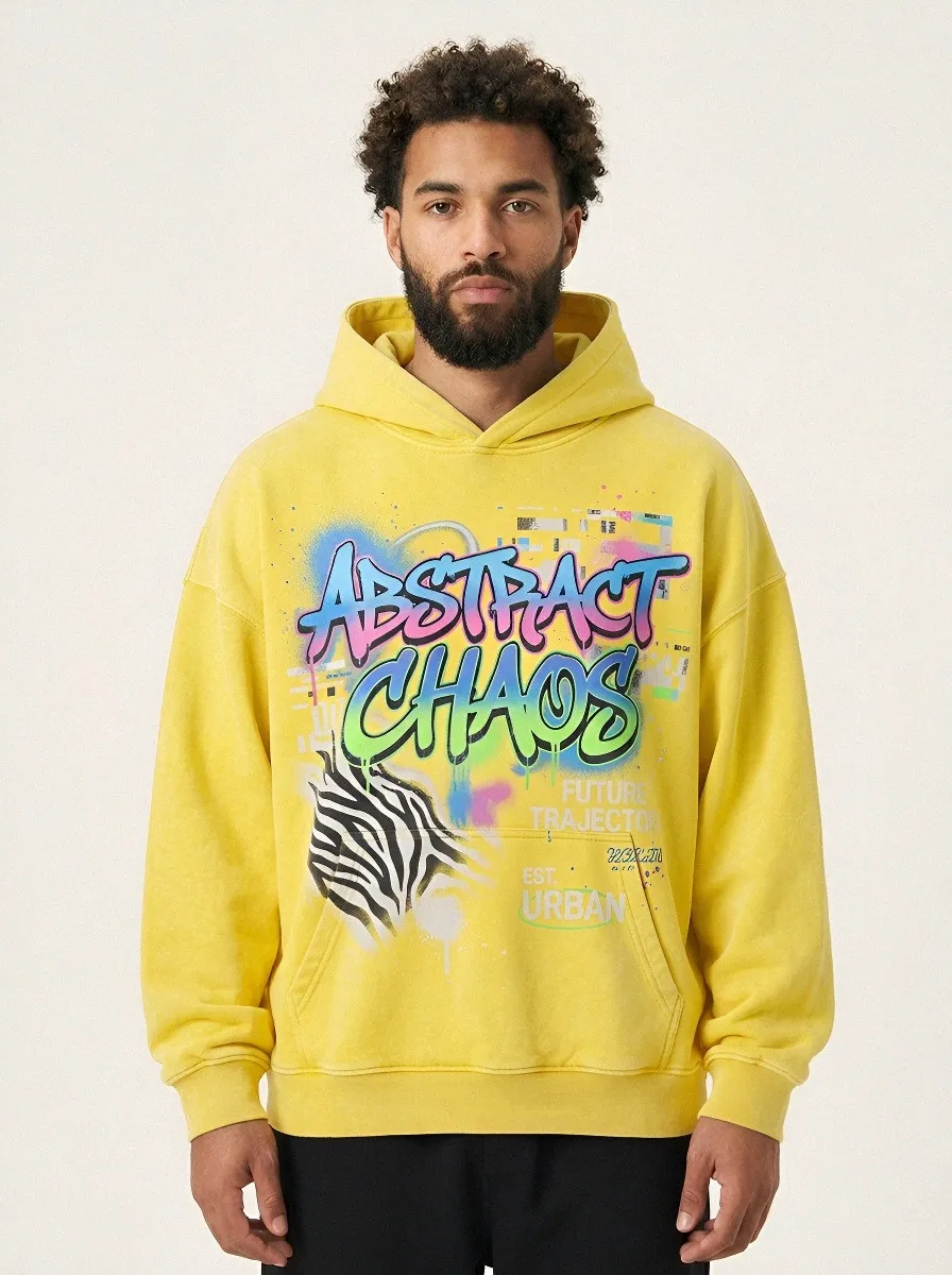 Unisex Streetwear Graffiti Zebra Abstract Hoodie