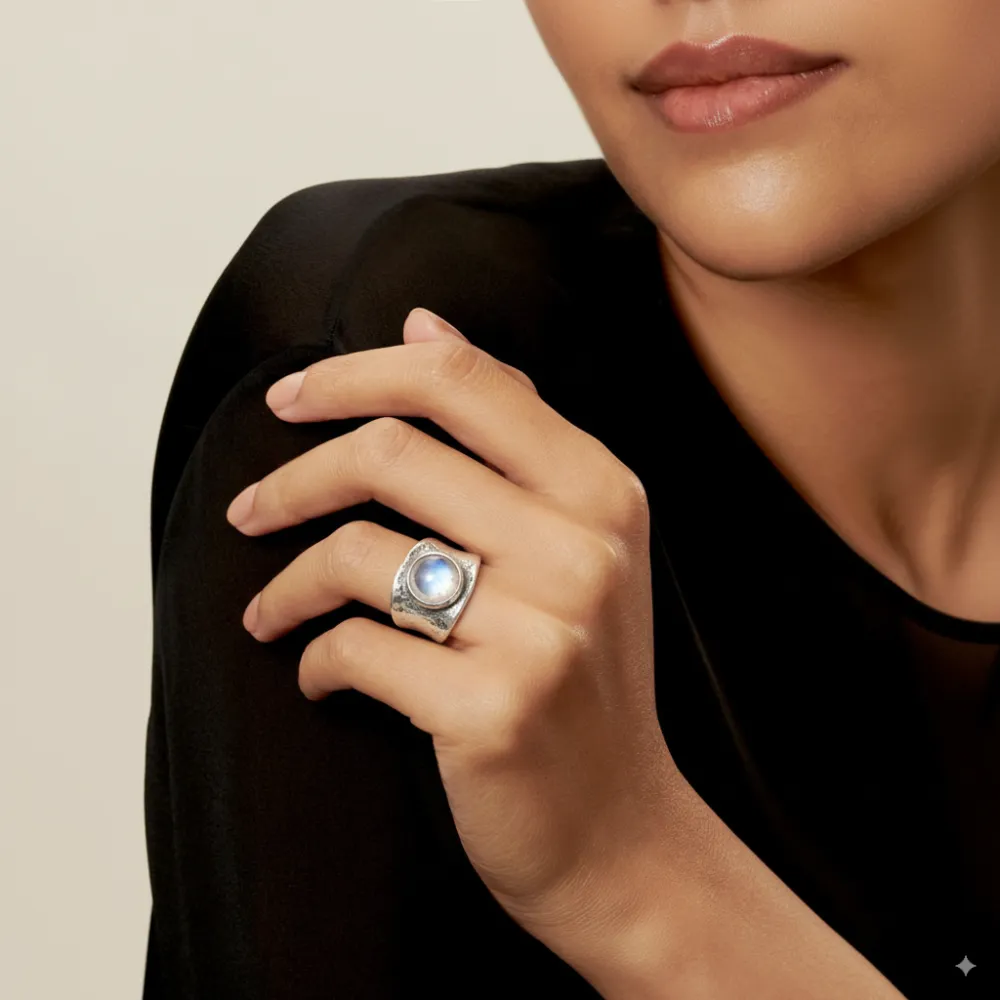 Moonstone Style Boheme Statement Ring